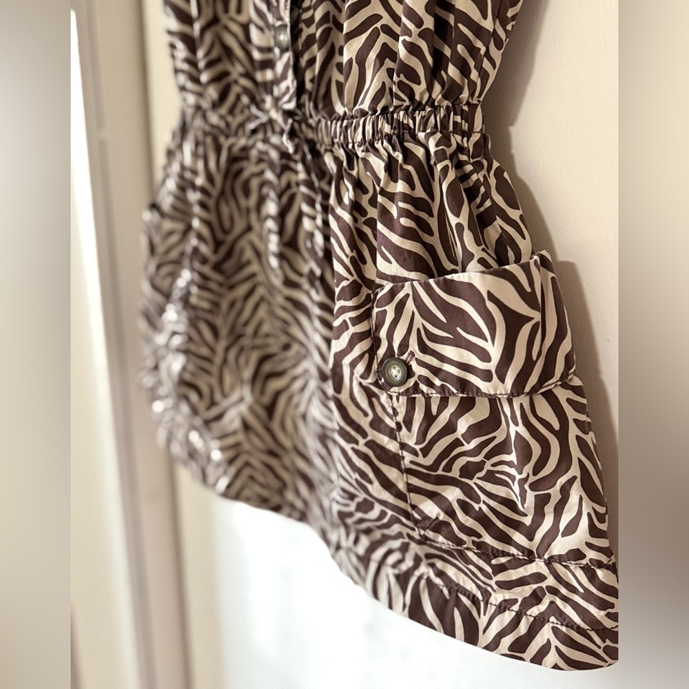 Vintage Y2K Old Navy Animal Print Button-Up Mini Dress 100% Cotton - Picture 4 of 6